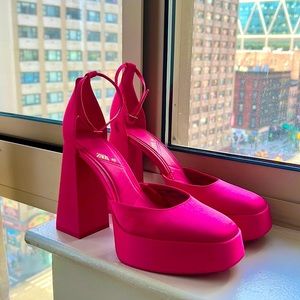 Valentino Pink Chunky Heels by Zara